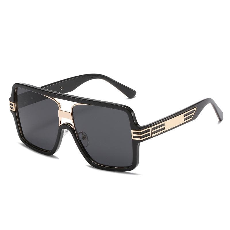 Oversized Square Sunglasses Double Bridge One Piece Flat for Women Luxury Brand Sun Glasses Men Vintage Gradient Shades