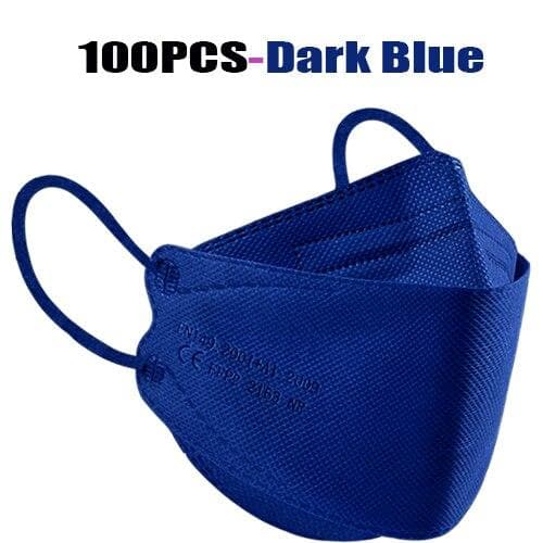 FFP2 Colorful Face Mask Mascarillas Anti-fog Dust Respirator Breathable KN95 Adult Masks 100PCS navy blue