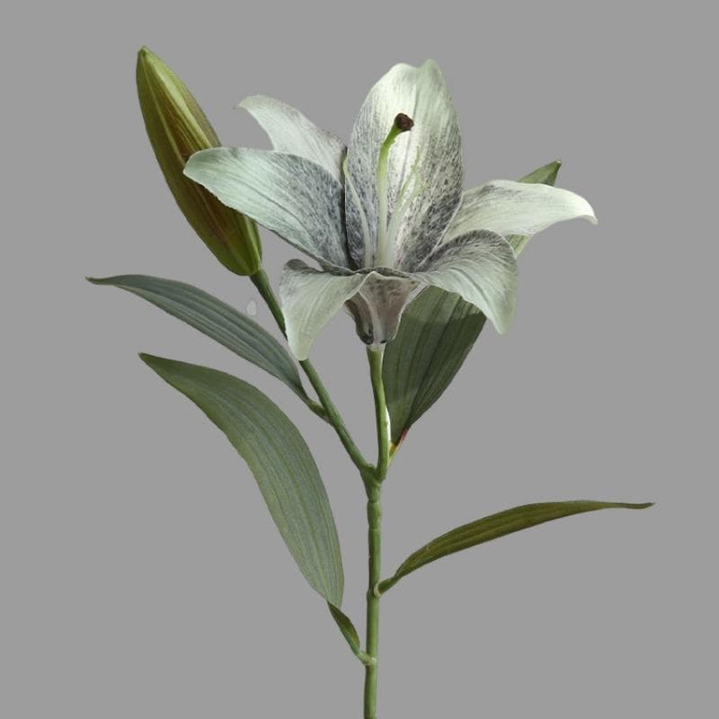 5Pcs Artificial Lily Flowers Vintage Lily Flowers Silk Flowers for Home Decor Indoor Floral Arrangement Wedding Party Decor green