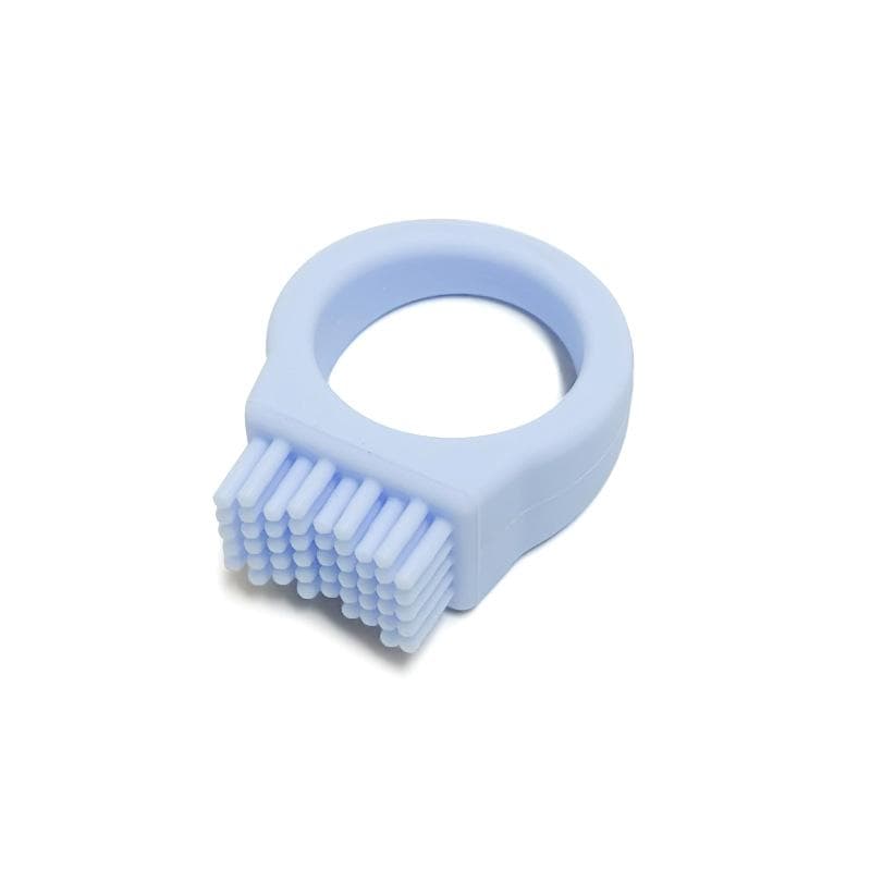 Soft Silicone Teethers Children's Toothbrush Portable Finger Toothbrush Head Dental Care Baby Health New Born Baby Items light blue