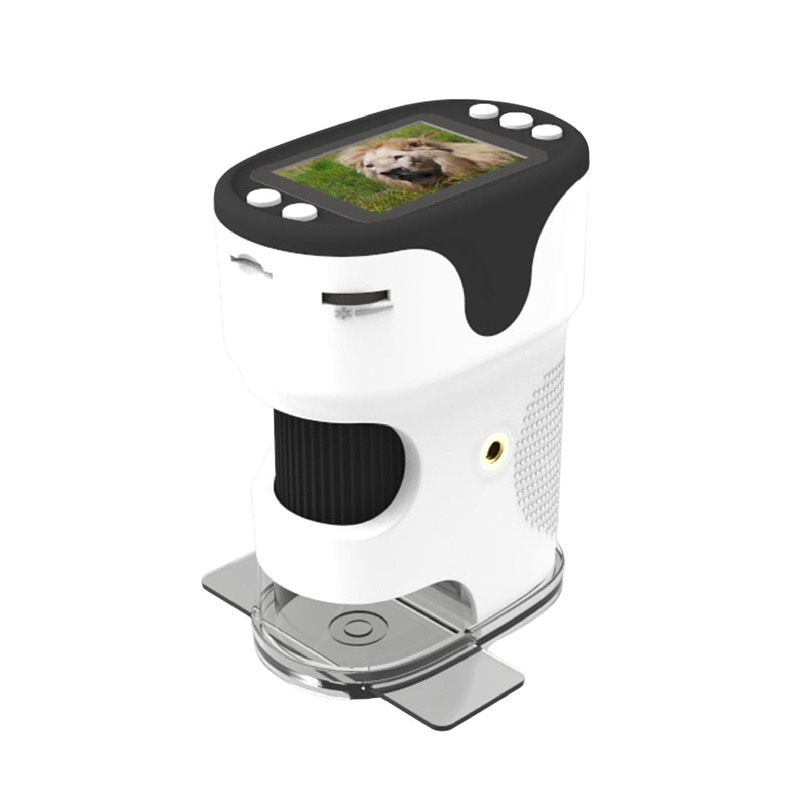 Pocket Microscope for Kids Portable Single Lens Microscope 2.0 IPS Screen 200 Times Magnification white
