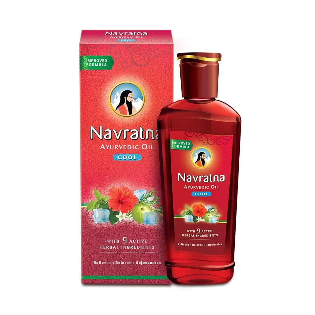Navratna Ayurvedic Cool Oil |Power of 9 Ayurvedic Herbs |Relieves Headache, Fatigue, Sleeplessness and Tension 300ml