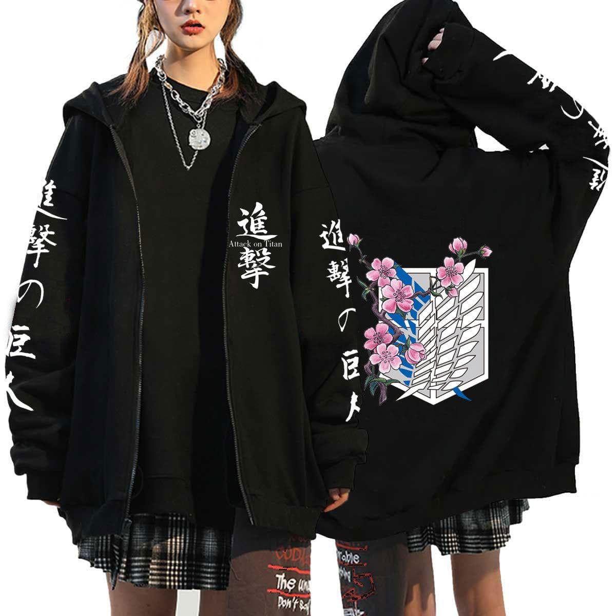 Attack on Titan Hoodie Zipper Sweatshirts Anime Levi Ackerman Shingeki No Kyojin Hoodie Men Sportswear Cosplay Clothes Women S