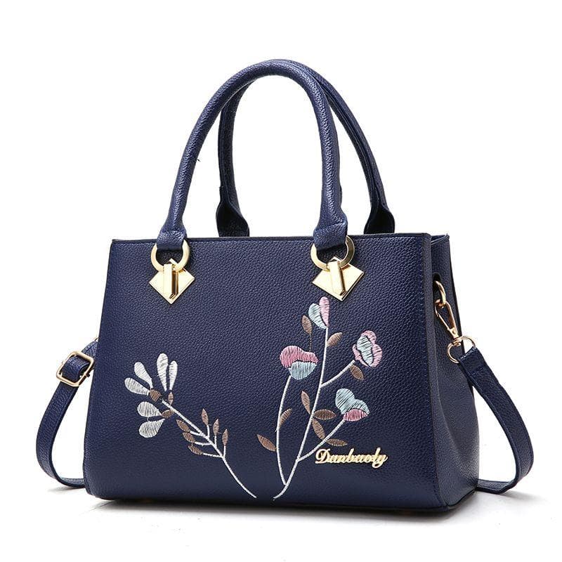 Women's Handbag Large Capacity Versatile Crossbody Bag Fashion Handbag Shoulder Bag Embroidered Elements Package 26*10*20cm blue