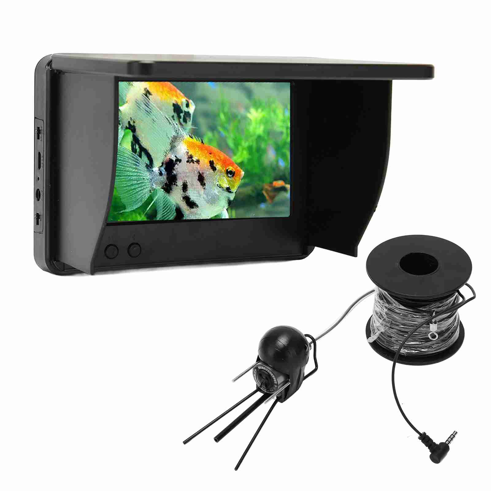 5in Fish Finder IPS HD 2000cd Night Vision IP68 Waterproof Fishing Camera Monitor for Underwater UK Plug