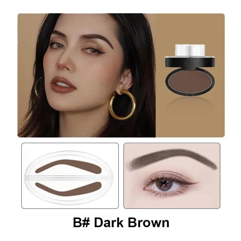 Eyebrow Powder Stamp Tint Stencil Kit Cosmetics Professional Makeup Waterproof Eye Brow Stamp Eyebrow Enhancers Stencil Kit type B dark brown