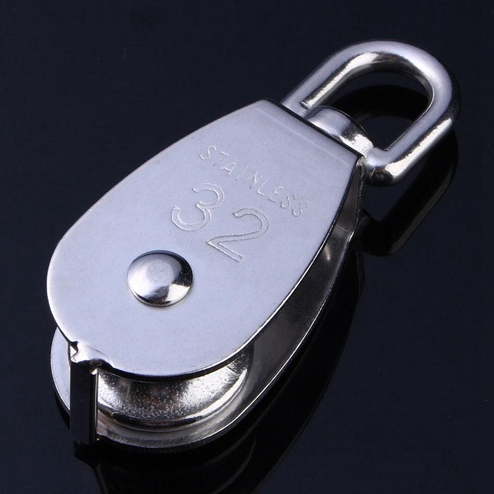 304 Stainless Steel Single Wheel Swivel Pulley Block Lifting Rope M32