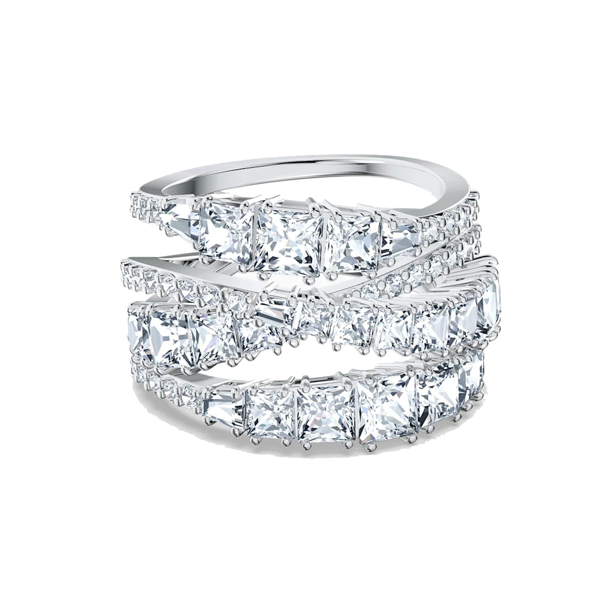 Swarovski Twist Wrap Crystal Ring Women rings Silver 5584656 Box (Random Color),52