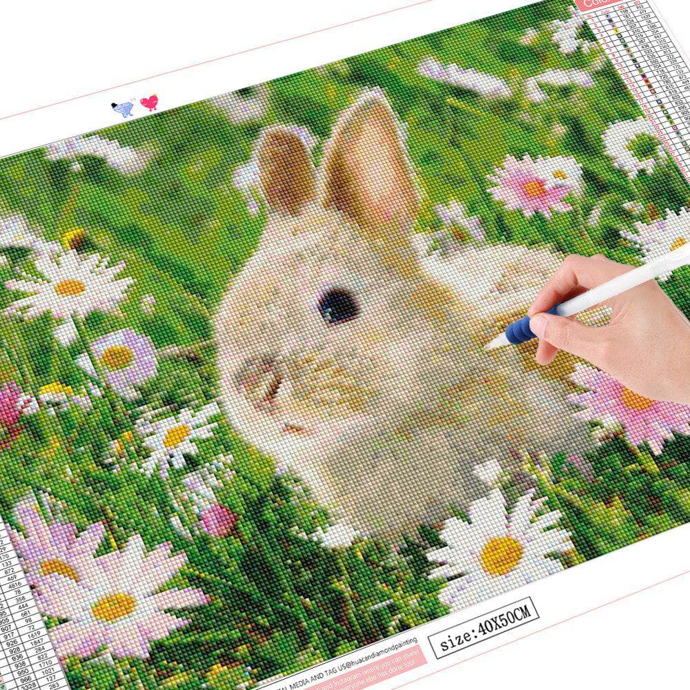 5D Diamond Painting Full Round Drill Animal Diamond Embroidery Sale Rabbit Cross Stitch 20X30CM