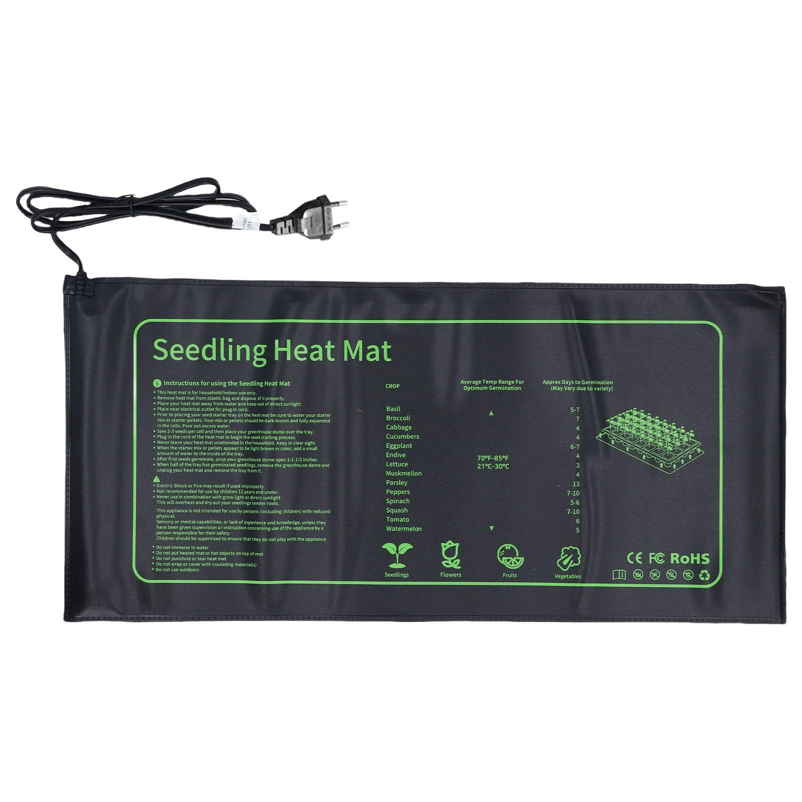 Plant Heat Mat for Plant Starting PVC IPX7 Warm Hydroponic Heating Pad for Greenhouse and