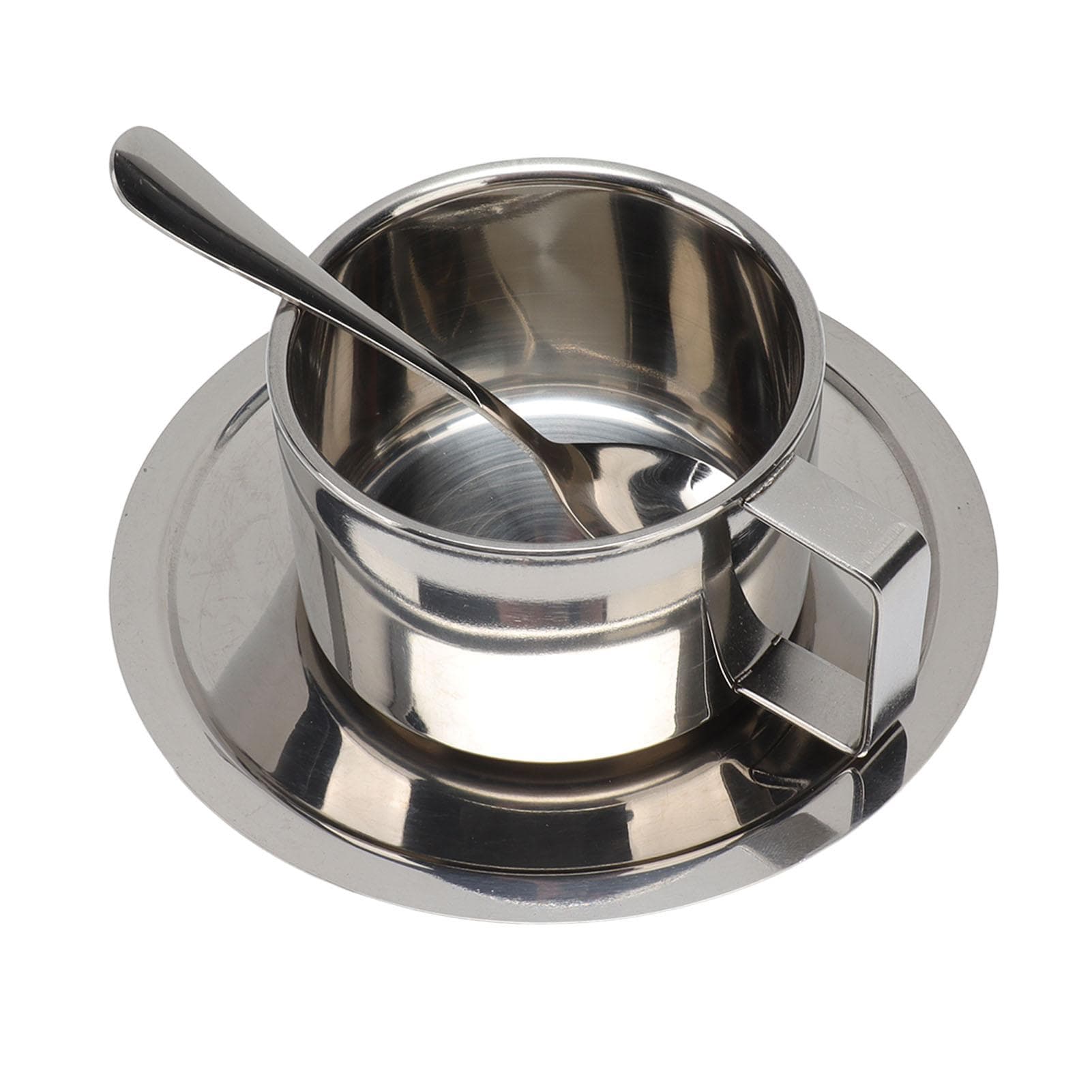 Stainless Steel Coffee Cup Set Double Walled Rustproof Modern Latte Cappuccino Tea Cup for Homes L(for 6.5-9kg)