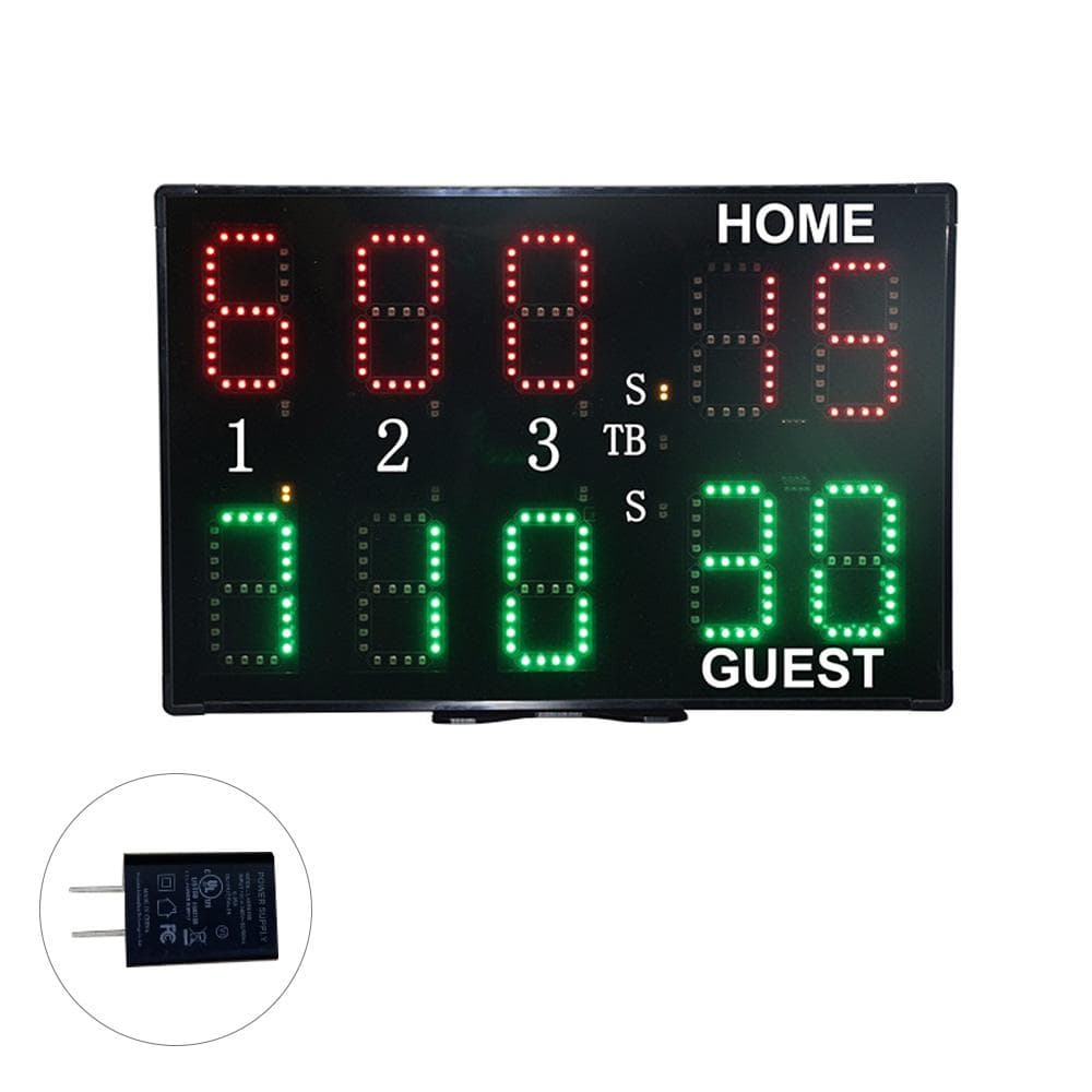 Electronic Scoreboard with Remote Control 10-Digit Professional Tennis Scoreboard Lightweight and US Plug