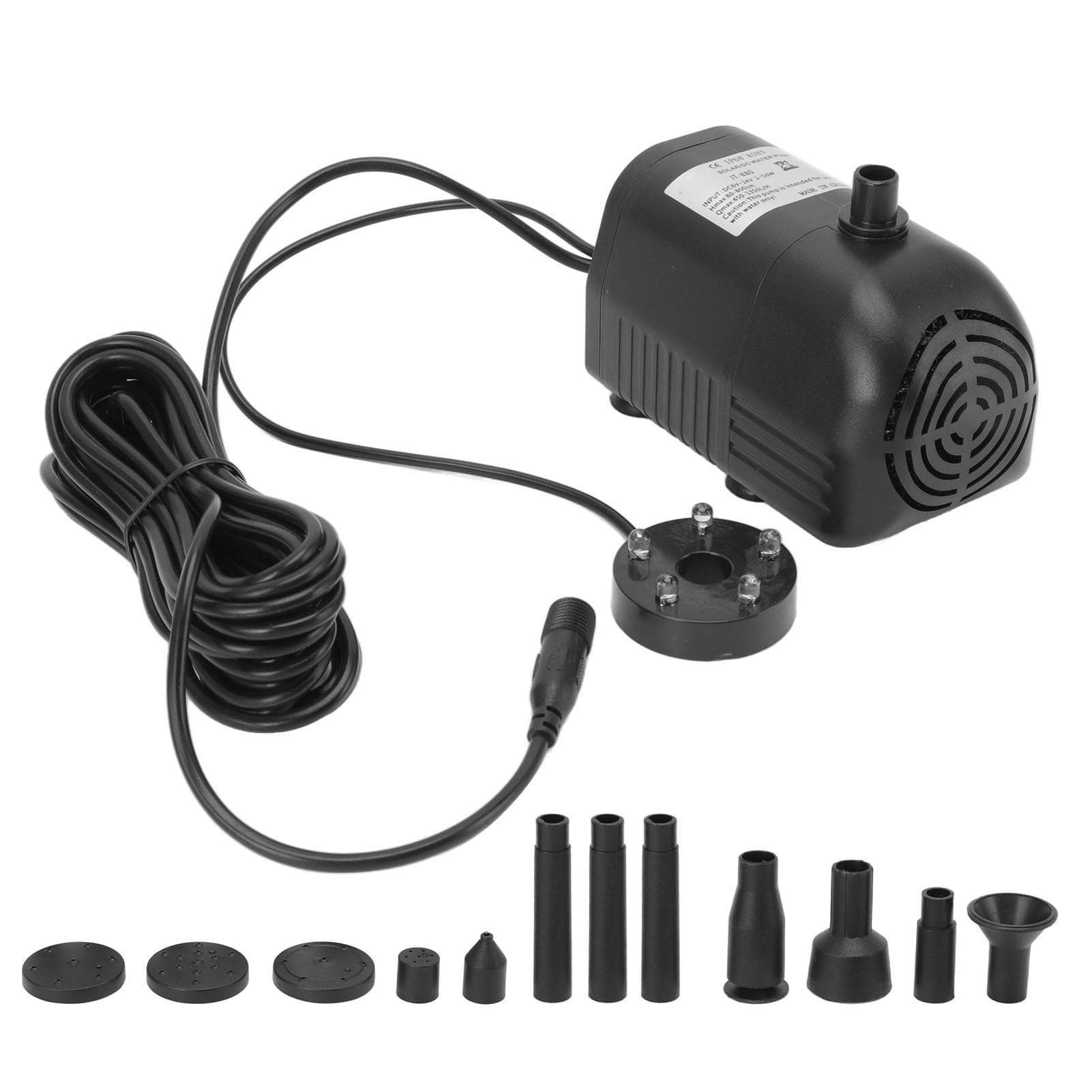 Solar Water Pump ABS Submersible Decorative Fountain Brushless Pump with Light for Garden DC 6V?24V