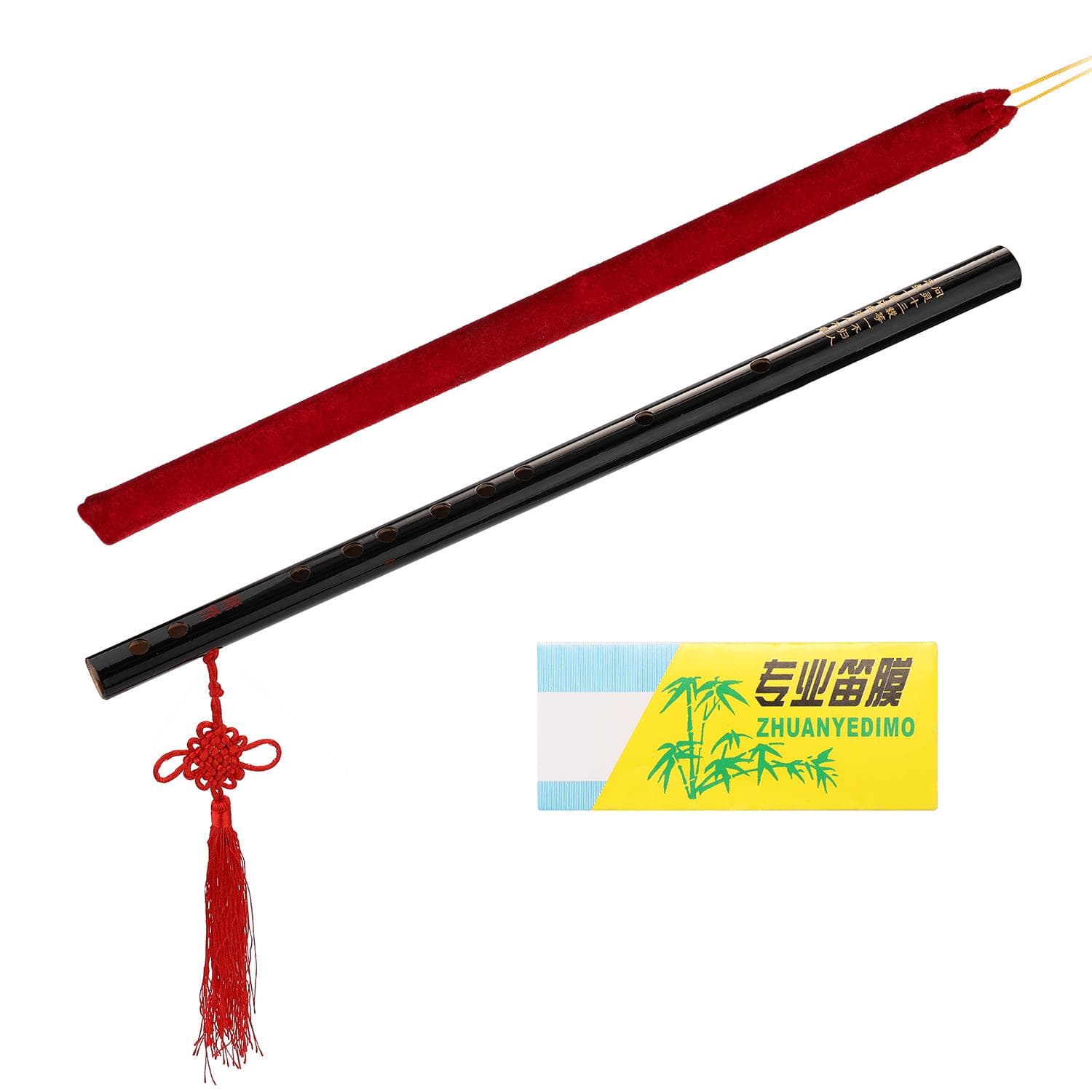 Bamboo Flute Woodwind Musical Instrument Beginner Learner Student Practice Training Traditional black