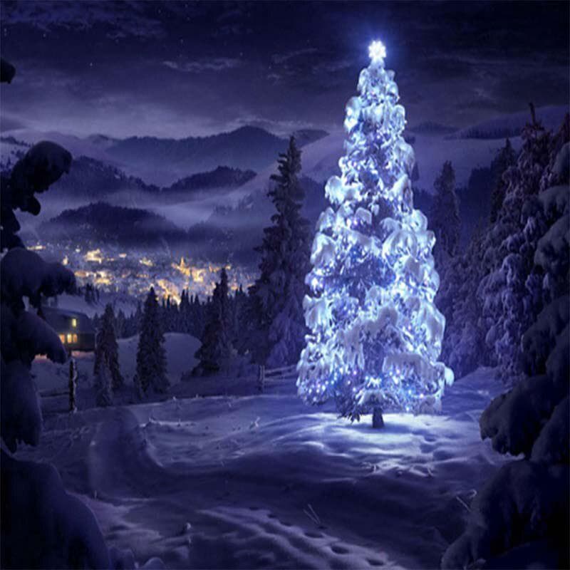 5D DIY Diamond Painting Cross Stitch Diamond Embroidery Full Round Resin Handmade Craft Winter Tree 30x30CM