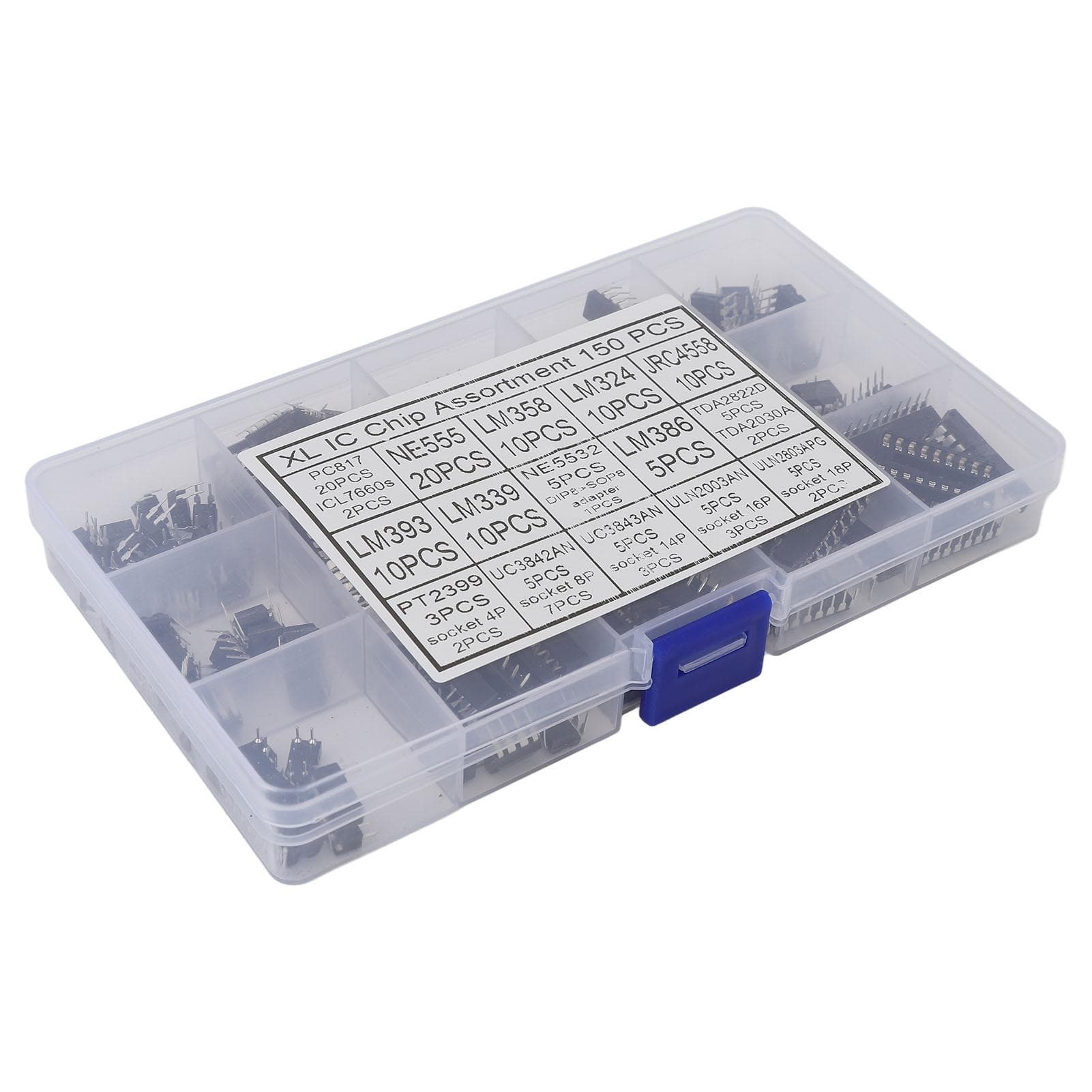 150Pcs XL IC Chip Assortment Kit for Opamp Oscillator Dual Operational Amplifier Photoelectric