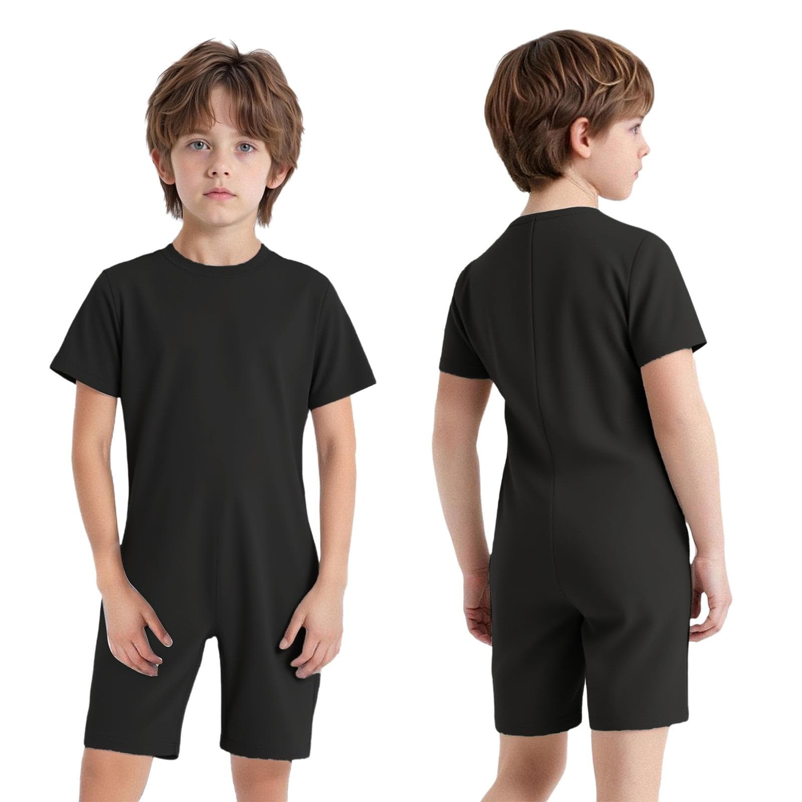 Special Needs Adaptive Clothing for Children Girls Boys Anti-Strip Romper Short Sleeve Zip Back Jumpsuit 3-4 Years