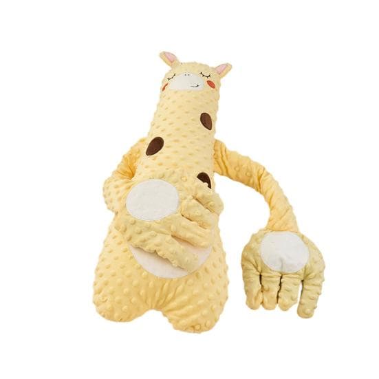 Baby Soothing Anti-Startle Hugging Stuffed Animal with Palm Pillow for Sleep Soft Rebound Filling Independent Toy yellow
