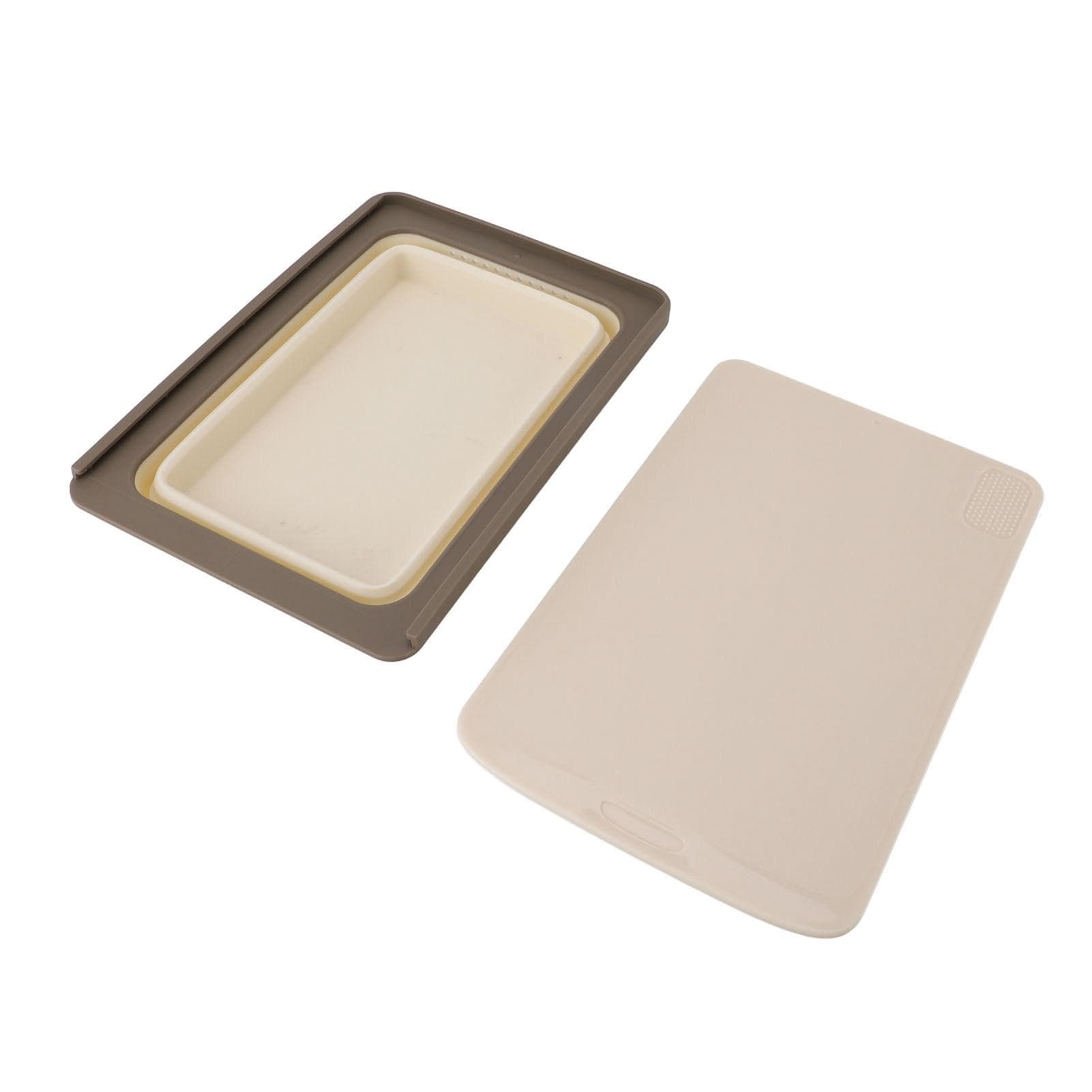 2 in 1 Foldable Cutting Board Dish Tub Multifunction Space Saving Portable Folding Chopping Board Khaki