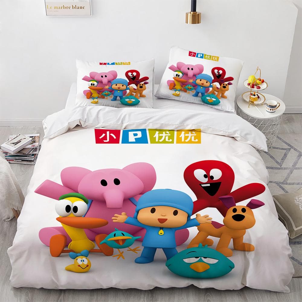 Pocoyo's Bedding Set 3D Printed Duvet Cover&Pillowcase 2/3 Pcs Double Full Queen King Quilt Cover Home Textiles Children's gifts 135x200cm-2pcs