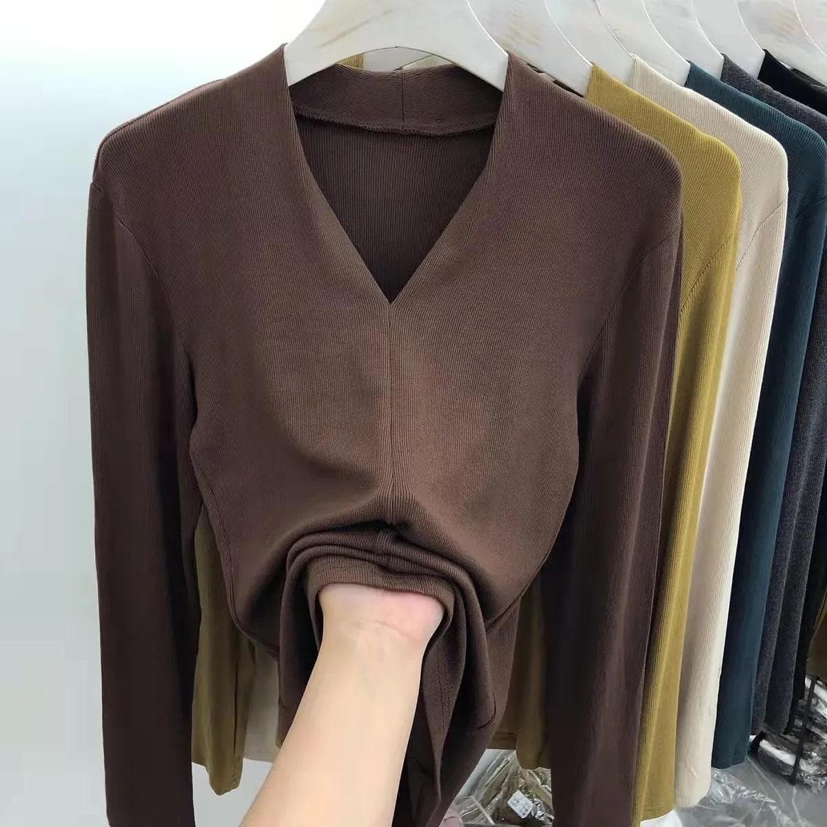 Women V-neck Solid T-Shirts Summer Grey Black White Slim Skinny Shirts Office Office Lady Casual Short Sleeve Tops XXL brown