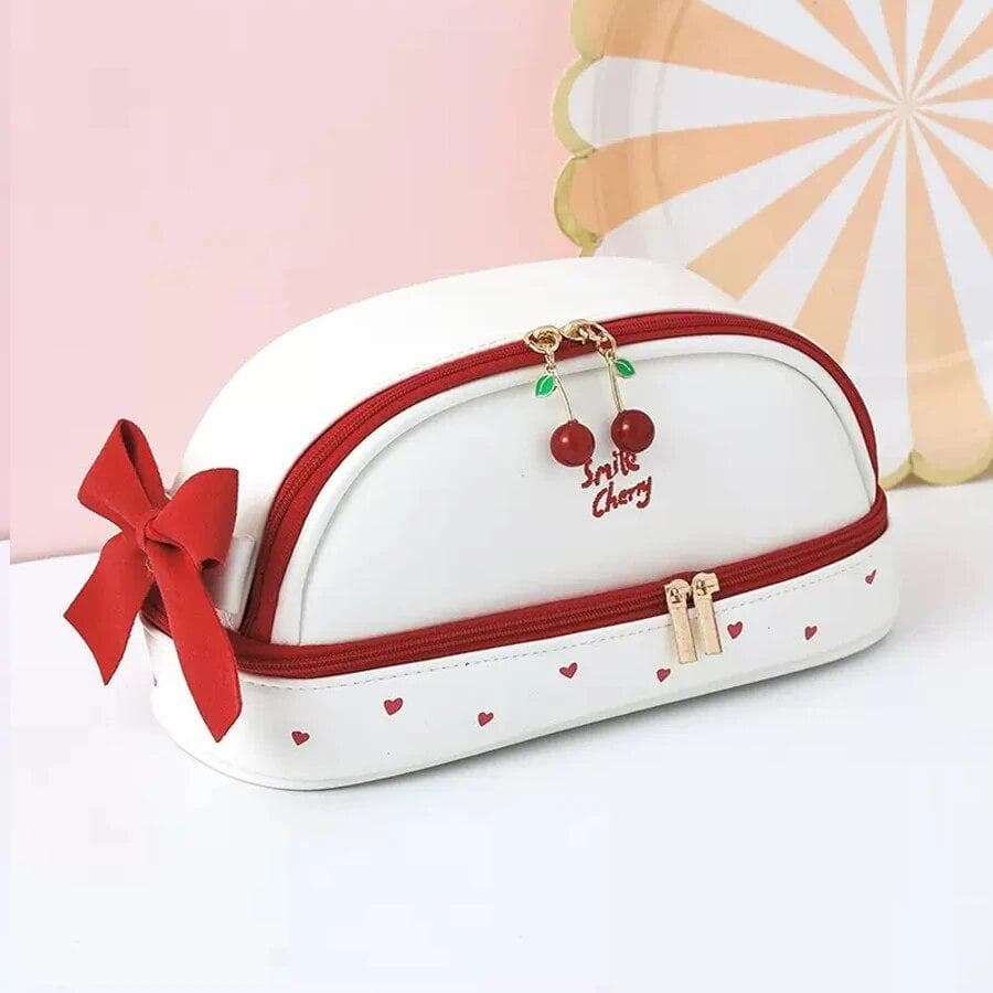 Kawaii Pencil Case Large Capacity Pencil Box Pouch Holder Box Office School Supplies for Kids Pretty Stationery Organizers Gift red
