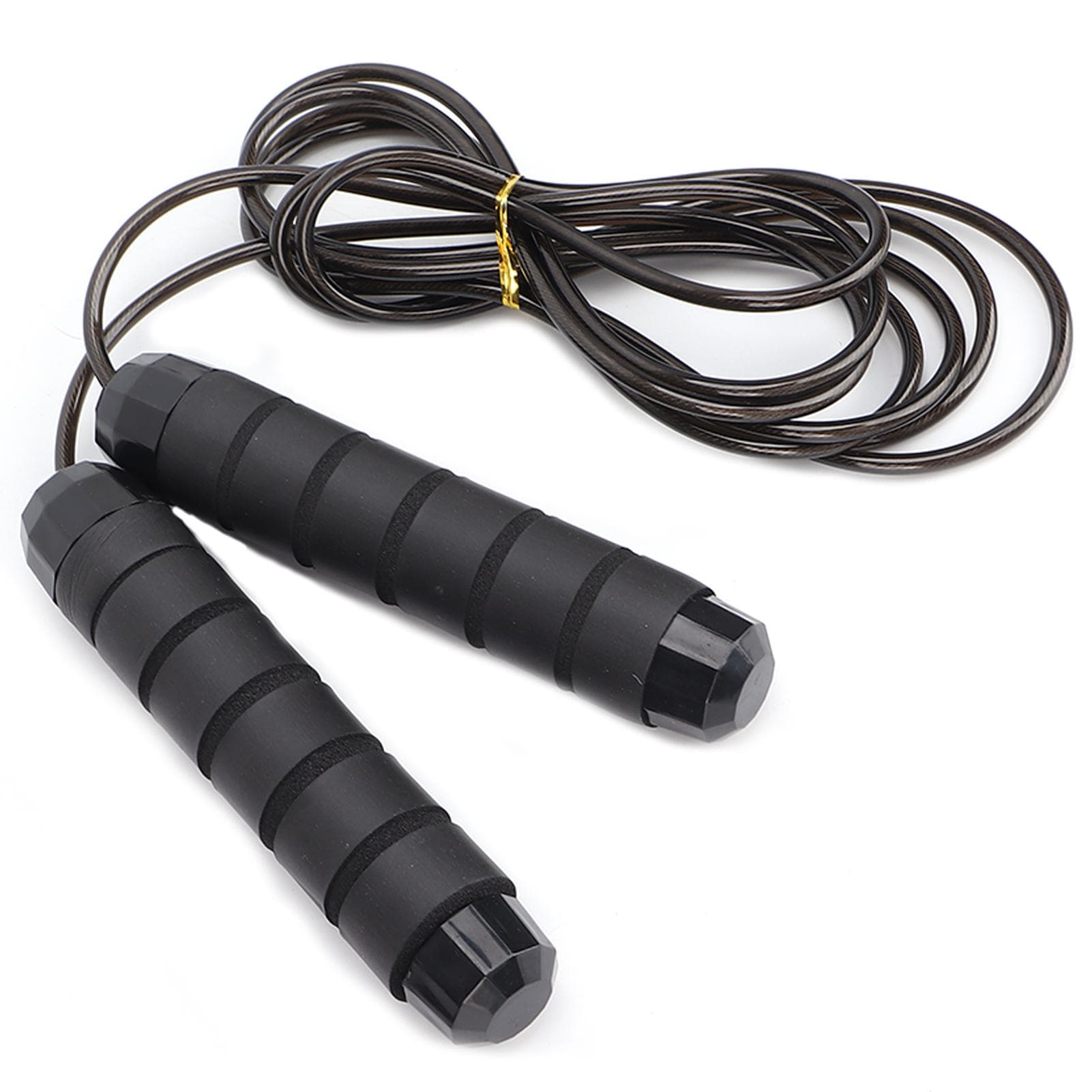 Speed Jumping Rope Anti Skid Handle Adjustable Length Thickened Fitness Jump Rope Black