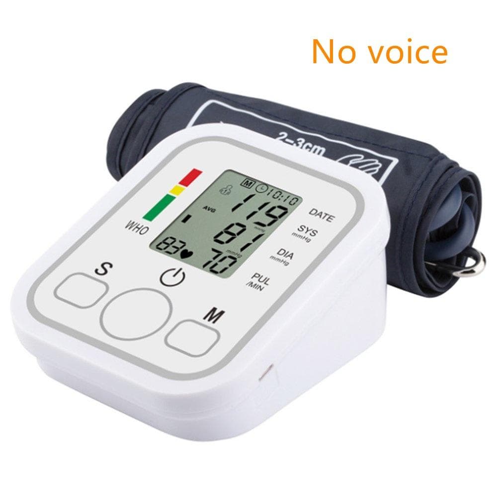 Digital Blood Pressure Monitor Home Sphygmomanometer Automatic Heart Rate Pulse Meter No Voice