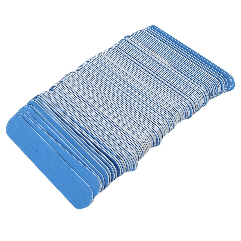 100pcs Nail File Double Sided Nail Buffer Sanding Buffing Polishing Strip Manicure ToolBlue blue