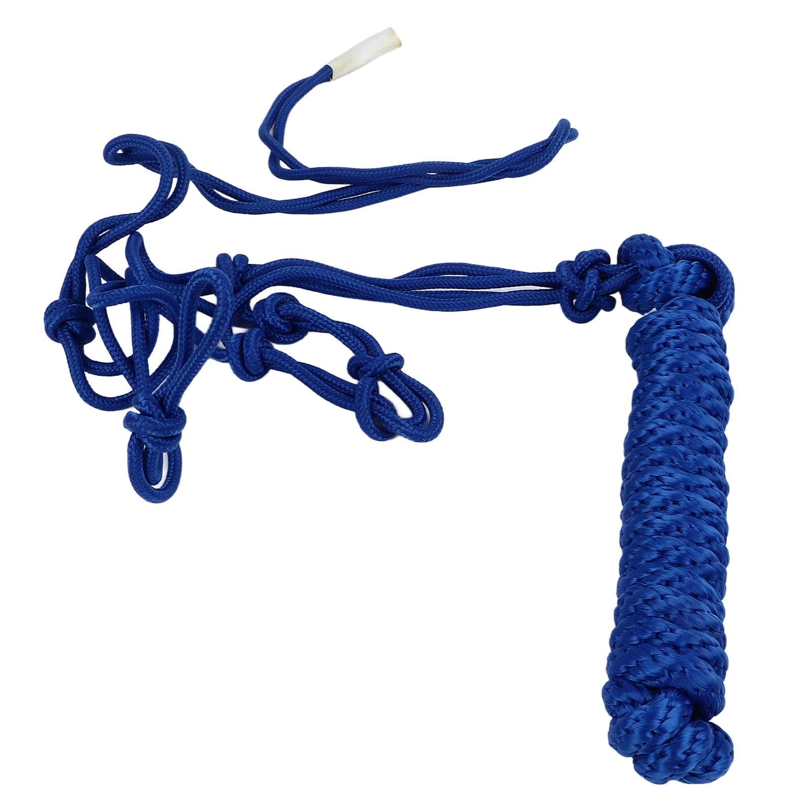 Rope Halter Multi Knots Safe Wearable Weaving Polyester Horse Halter for Training Daily Driving blue