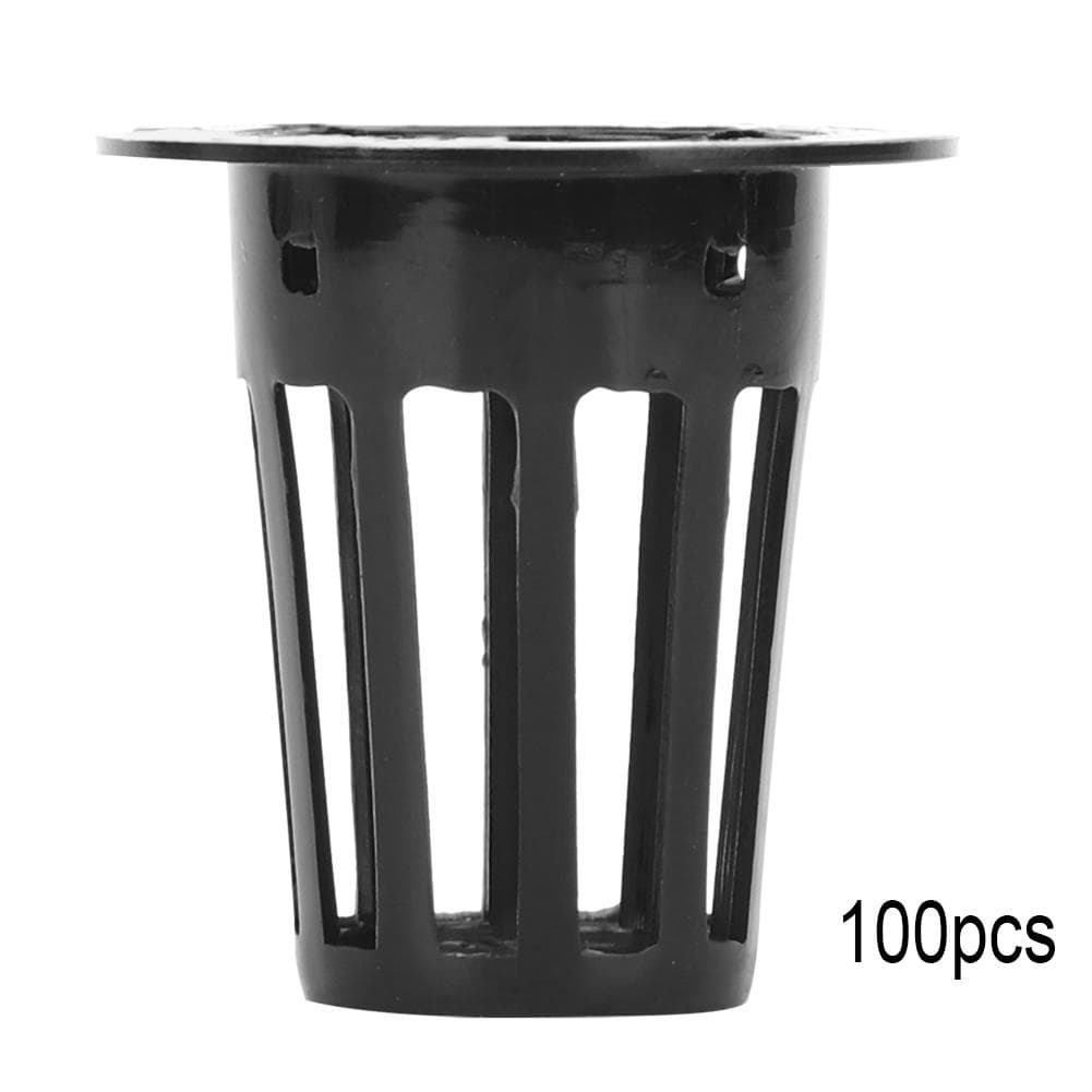 100Pcs Greenhouse Hydroponics Mesh Pot Soilless Cultivation Plant Flower Growing BasketWhite black
