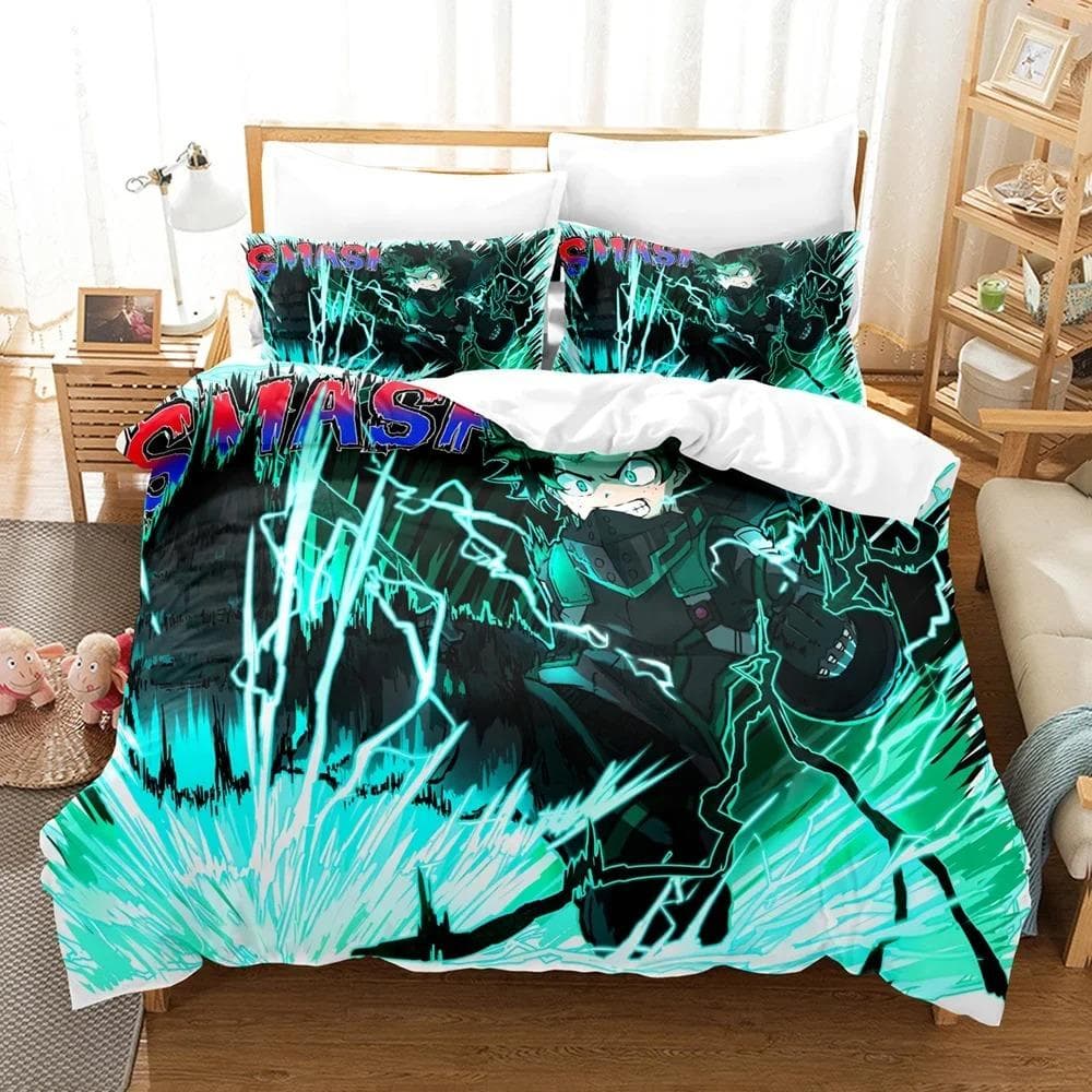 Anime My Hero Academia 3D Printed Bedding Set Cartoon Duvet Cover Pillowcases Comforter Bedding Set Bedclothes Home Textiles US Queen 228x228cm