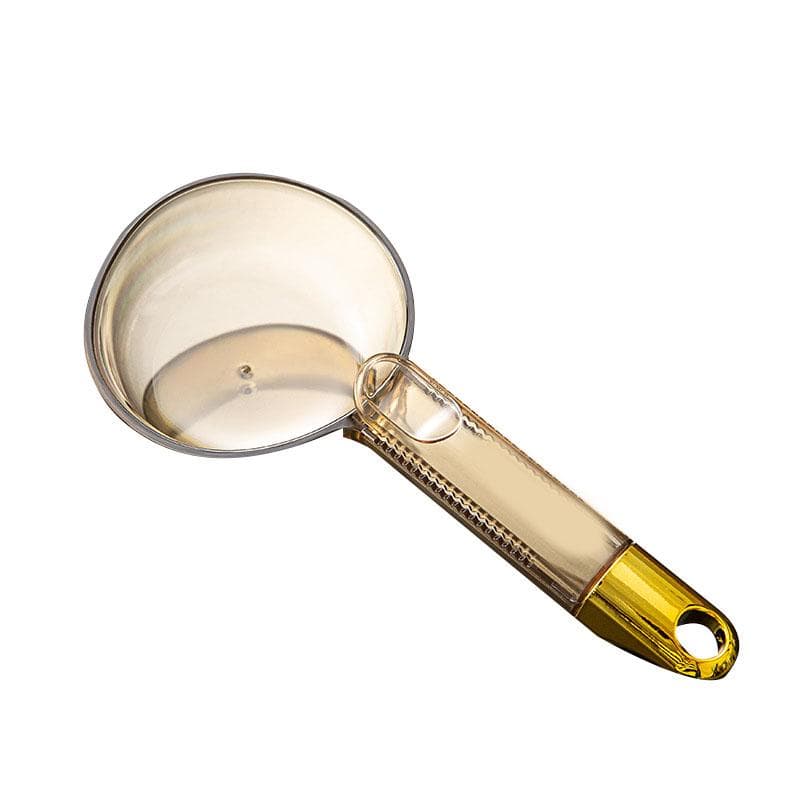 Rice Portion Scoop 180ML Simple Long Handle Clip Design Transparent Rice Measuring Scoop for Home Transparent Orange