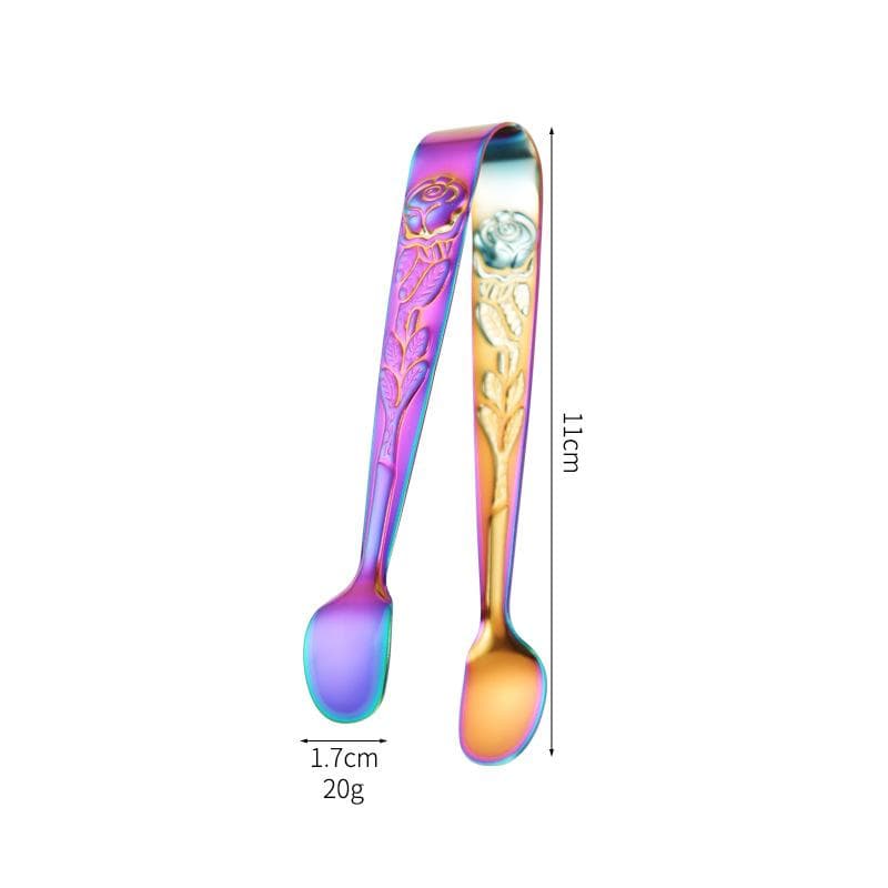 1PC Multicolor Hammer Pattern Ice Cube Clip Stainless Steel Sugar Clamp Bar Ice-Cube Tongs Coffee Tea Food Serving Tools Barware