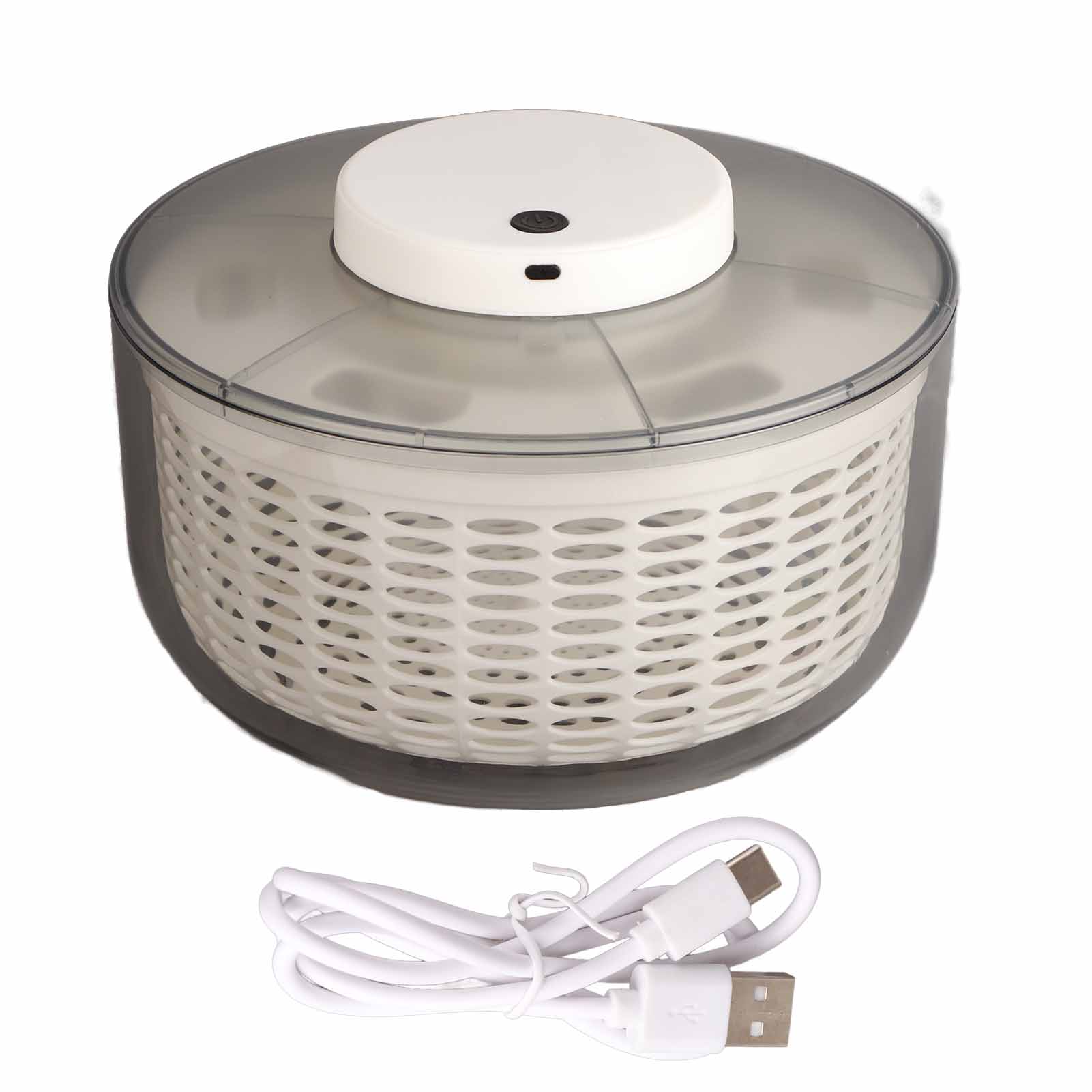 Salad Spinner 500RPM Electric Vegetable Fruit Washer Dryer Drainer Strainer for Kitchen 6000ML