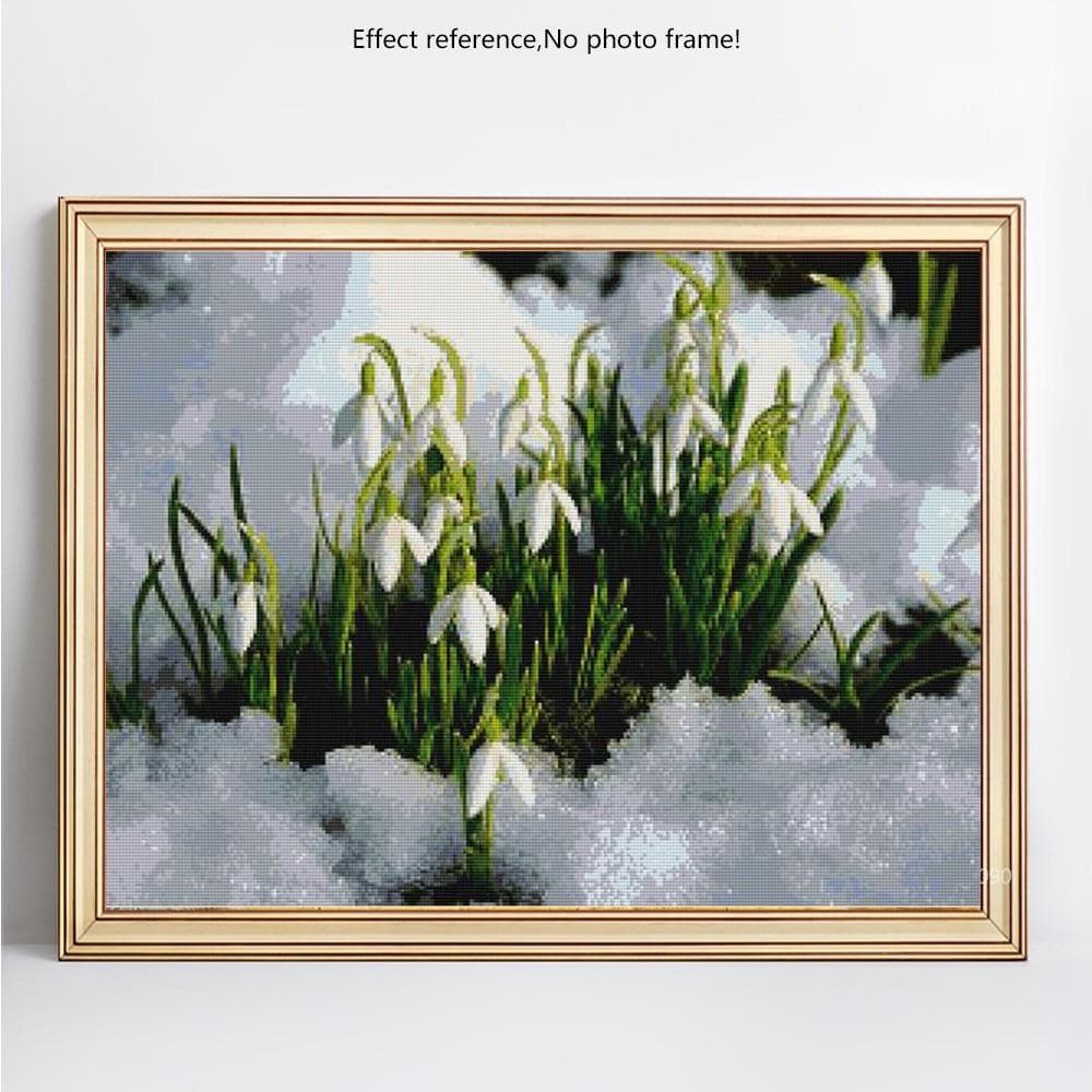 DIY Diamond Painting Ice And Flower Full Round Diamond Diamond Embroidery 20X30CM