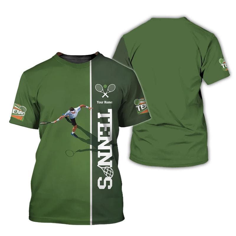 Custom Name Tennis T-shirt Men 3d Printed Personalized T Shirts Sports Player Short Sleeve Tops Summer Round Neck Tee Shirt 4XL