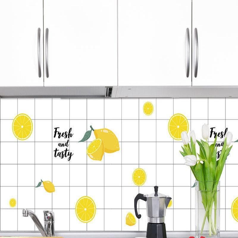 DIY Oil Proof Kitchen Furnitur Wall Stickers Self Adhesive Papel De Parede Bathroom Tile 3D Waterproof Vinyl Cabinet Wallpaper 60cm x 200cm