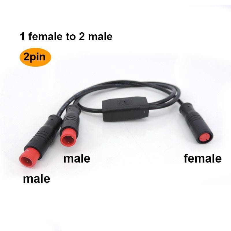 M8 Julet waterproof 1 male to 2 female 2/3/4/5/6 pin Ebike DC splitter sensor Connector Cable Electric Bicycle Butt Joint Plug 2pin Fto2M