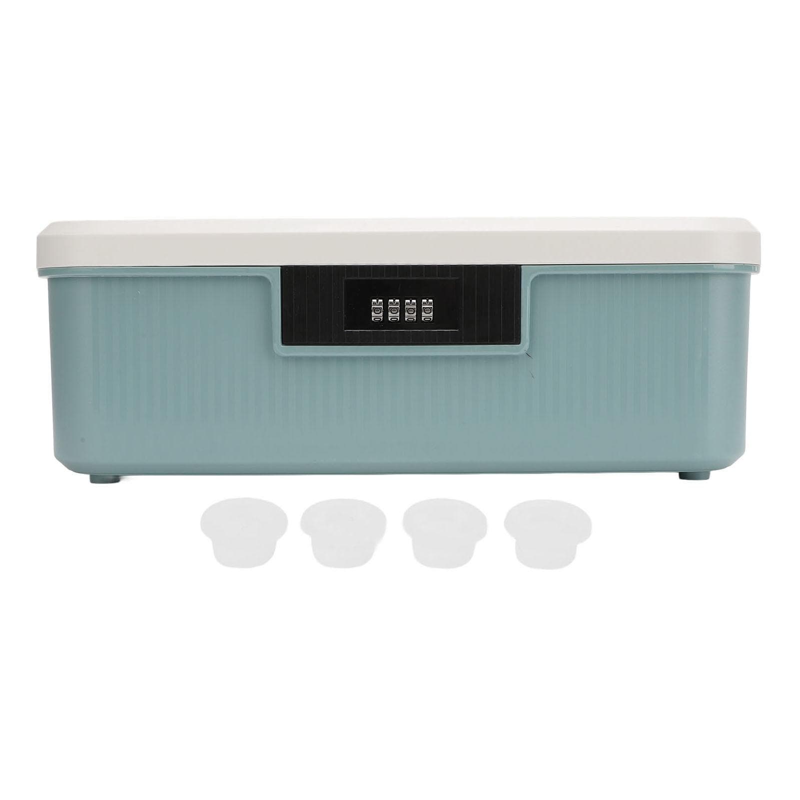 Password Storage Box 16L Capacity Compartment Design File Storage Case Document Organizer with blue