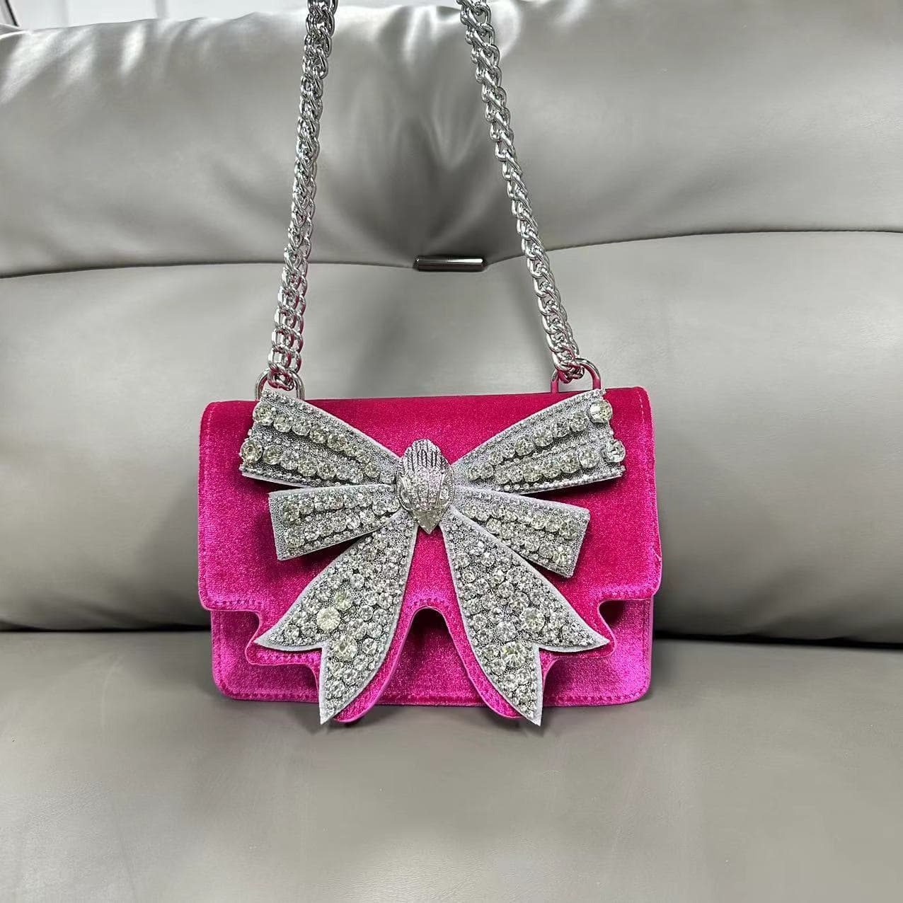 London Diamond Studded Bow Bag Fashion Luxury Women Handbags Chain Shoulder Crossbody Bag Butterfly Girl Party Gifts