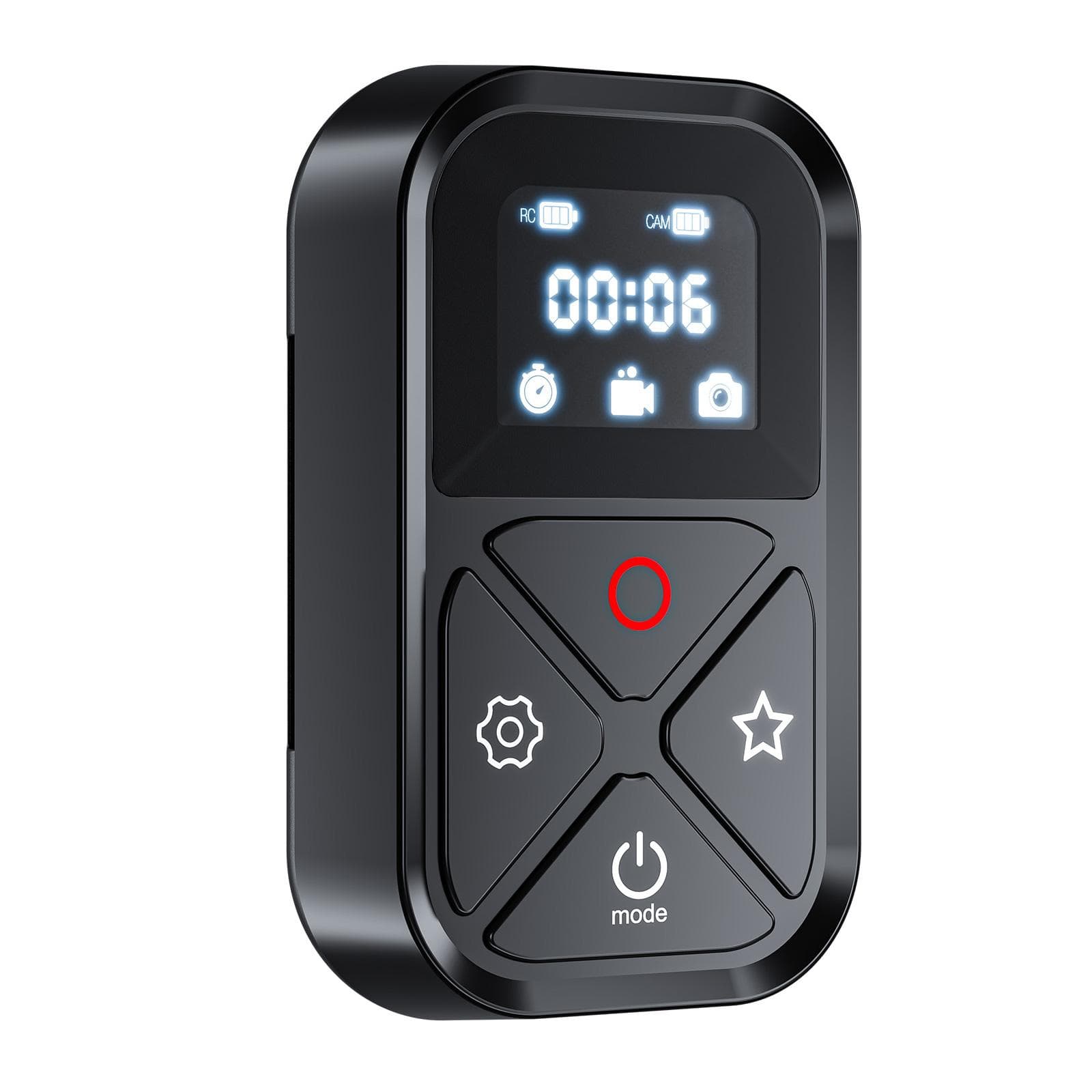TELESIN GP-RMT-T10 Waterproof Smart BT Wireless Remote Control with LED Display Screen 80 Meters black