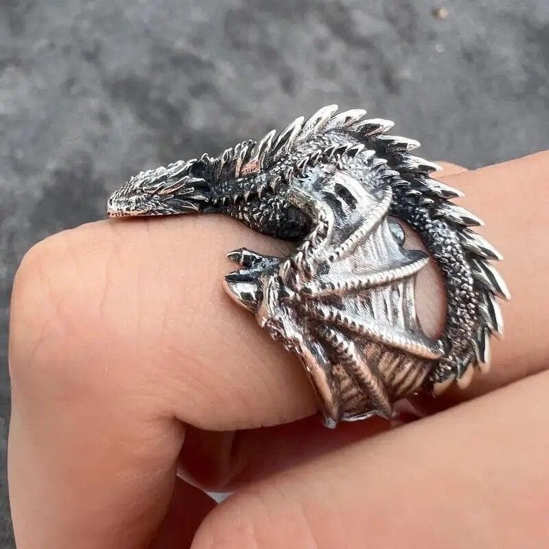 Vintage Dragon Pterosaur Wings Cosplay Rings Unisex Adjustable Opening Personality Ring Jewelry Accessories Gifts resizable