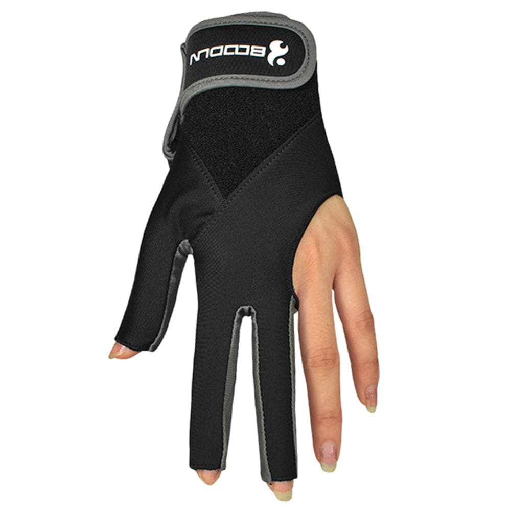 BOODUN 1 PCS Pool Cue Gloves Billiard Three Cut Gloves Left Hands Gloves Billiard Accessories M-L black