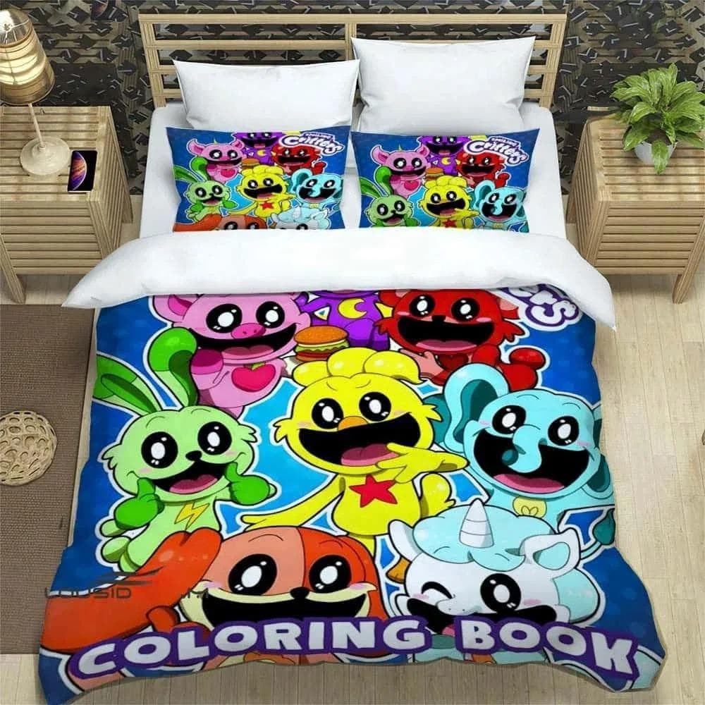 3D Cartoon S-smiling critters Bedding Sets exquisite bed supplies set duvet cover comforter set bedding set luxury birthday gift EU single(135x200cm)