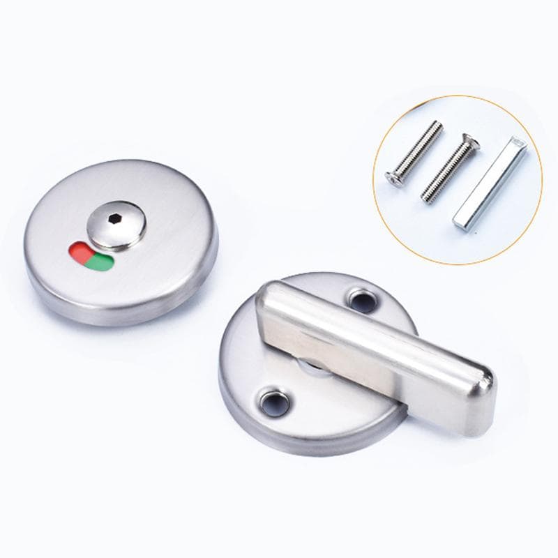 Bathroom Privacy Door Lock Occupancy Indicator Deadbolt Round Stainless Steel for Men Women