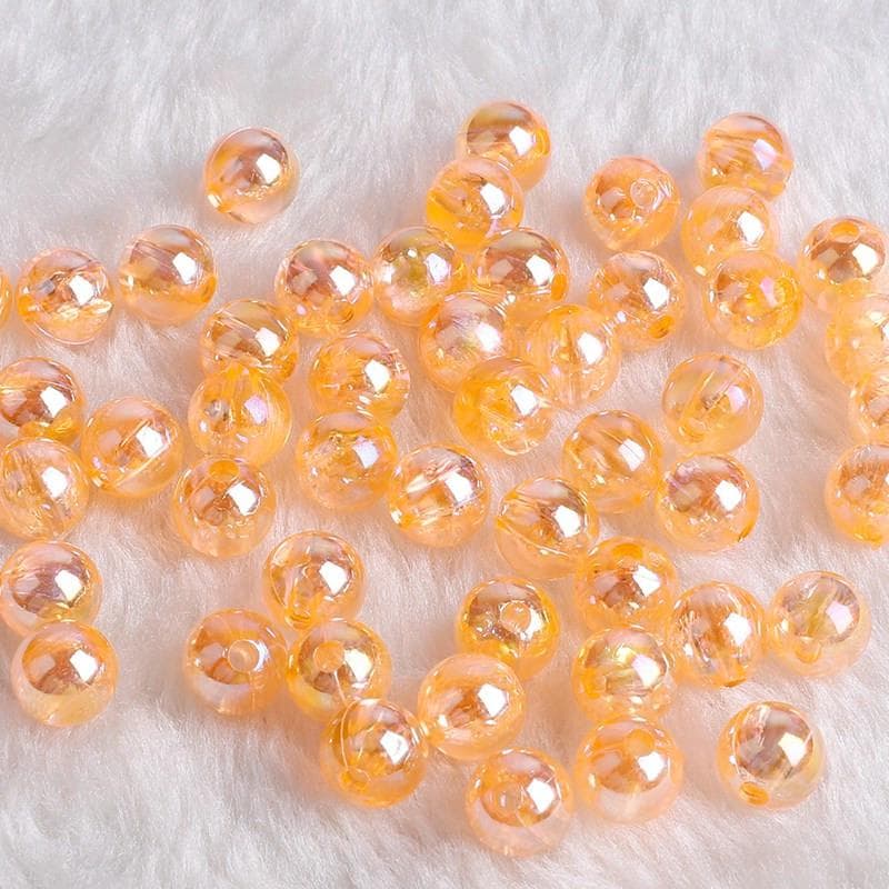 DIY Fashion Jewelry Accessory 6MM-12MM Acrylic Beads Round Shape 23 Colors Bracelet Department Spac 8mm 50pcs orange