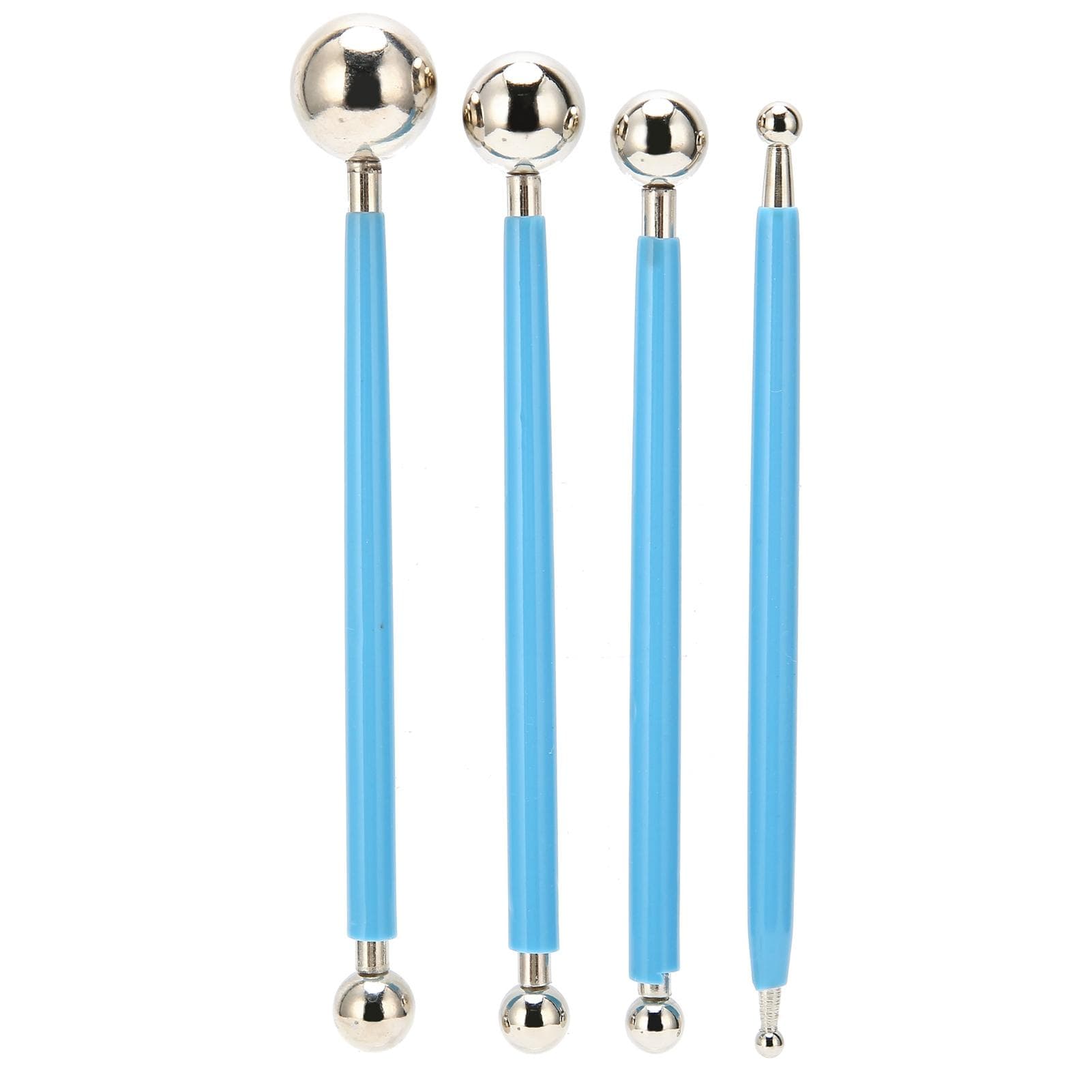 4Pcs Cake Metal Ball Dotting Sculpting Modeling Tool Set for Cake Fondant Decoration