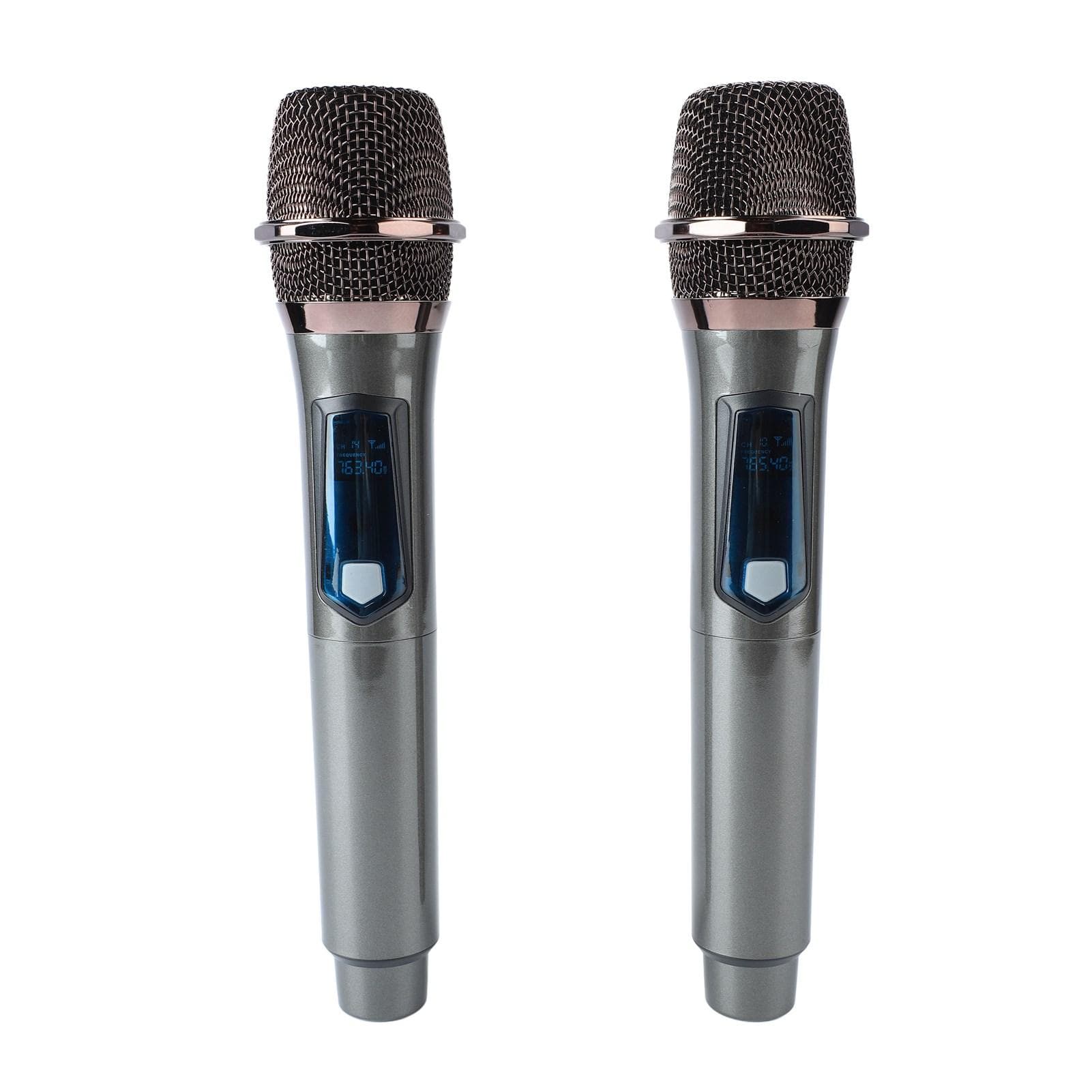 Wireless Handheld Microphone System 1 for 2 UHF Dynamic Cordless Mic for Outdoor Home