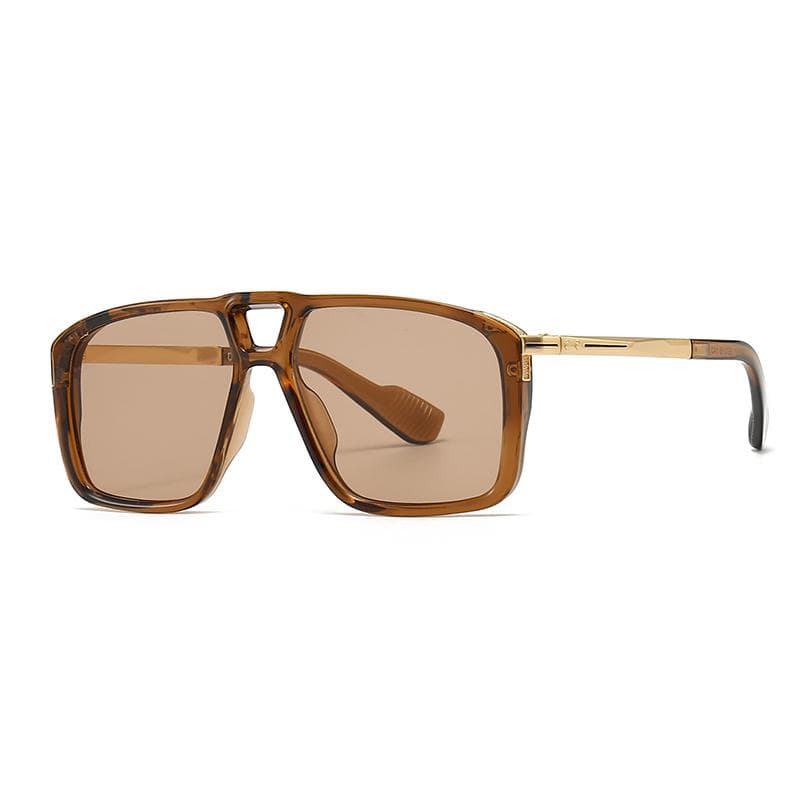 New European American Mens Aviator Sunglasses Retro Double Sorghum Square Frame UV Protection Cross Border